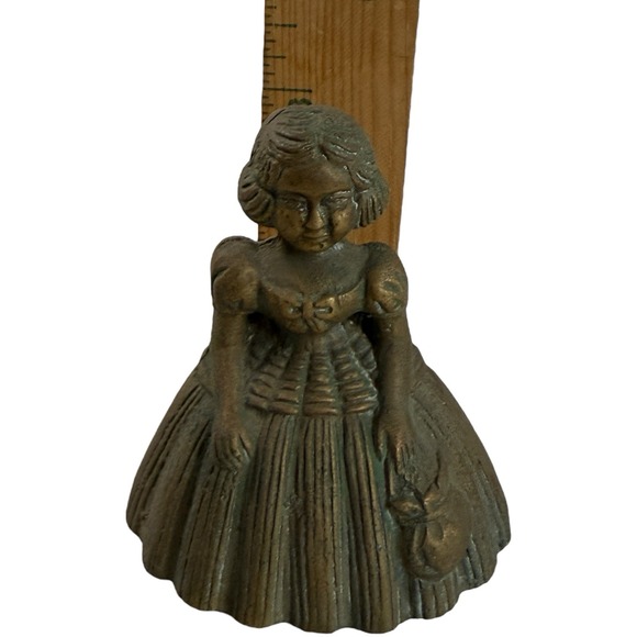 Vintage Brass Southern Belle Bell Cast Metal w/ Clapper Hoop‎ Skirt Figurine - Picture 5 of 7